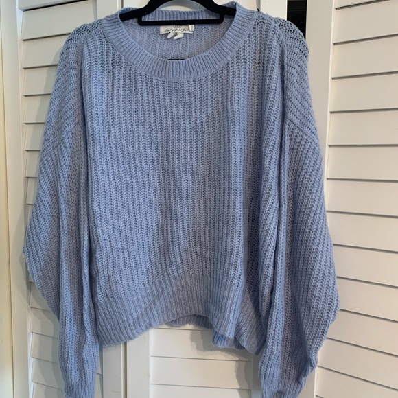 L.O.G.G. Oversized Light Blue Cable Knit Sweater - Picture 1 of 2
